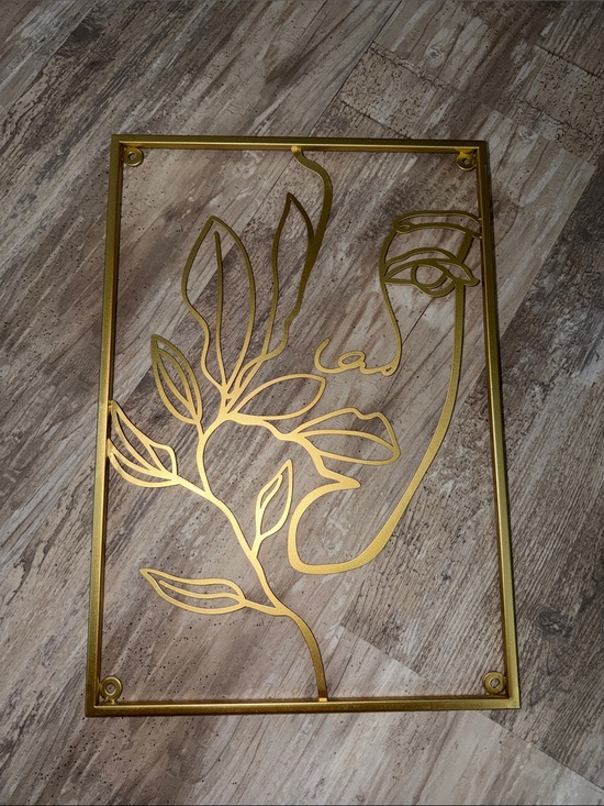 Amazon Other - Amazon Gold Minimalist Botanical Face Metal Wall Art